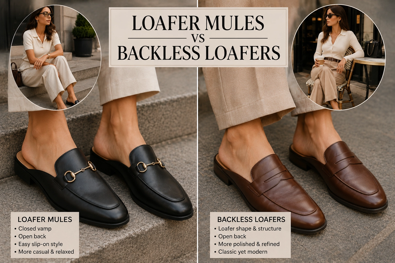 Loafer Mules vs Backless Loafers